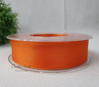 Satinband mit Draht ORANGE, 25mm